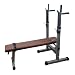 TrainHard Multifunktion Hantelbank Drückerbank mit Hantelablage Silber/Braun
