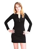 YogaColors Sheer Jersey Long Sleeve Henley Dress RSA6321