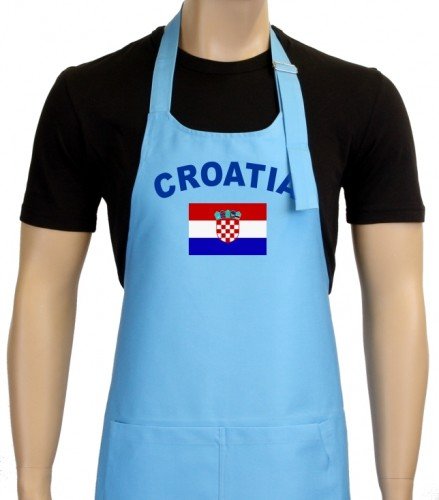 Coole-Fun-T-Shirts Uni Grillschürze EM 2012 Kroatien, blau, One size, GS10483_Kroatien_Sky