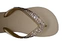 SWAROVSKI CRYSTAL HAVAIANAS SANDALS THONGS FLIP FLOPS METALLIC GOLD/SILK U.S. SIZES 4-10