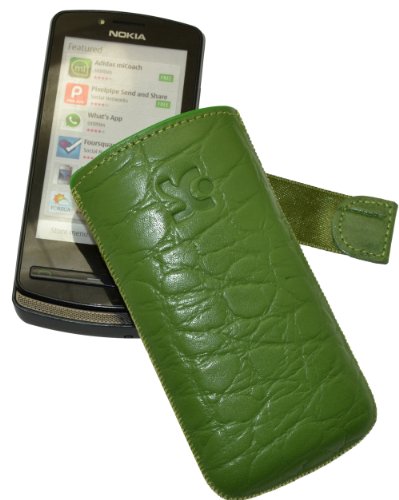 Suncase Ledertasche (Lasche mit R&uuml;ckzugfunktion) f&uuml;r Nokia 700 croco-gr&uuml;n Preisvergleich