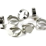 Supports de bague plateau réglable 12mm, Argenté, Lot de 50