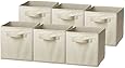 Sorbus Foldable Storage Cube Basket Bin, 6 Pack, Beige
