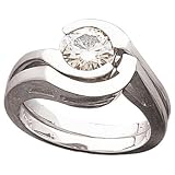 14K White Gold 1.00 CTW Moissanite By-Pass Fashion Ring