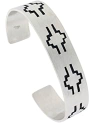 Sterling Silver HOPI Design Cuff Bangle 9/16 inch wide,
