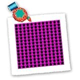 Pink Magenta and Black Star Print - 10x10 Quilt Square