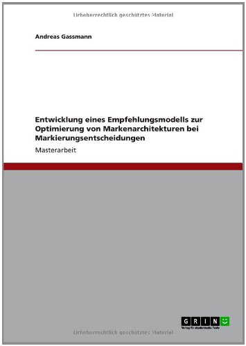 Entwicklung eines Empfehlungsmodells zur Optimierung von Markenarchitekturen bei Markierungsentscheidungen
