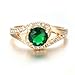 [Retro Series] Yoursfs Vintage Emerald Cut Engagement Ring Rhinestone Cocktail Ring 18K Rose Gold Plated