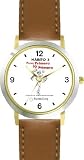 Habit 3 - Put First Thing's First, Prioritize (Spanish Text) - DELUXE TWO-TONE WATCH from THE 7 HABITS - WATCH COLLECTION BY WATCHBUDDY&reg; - Arabic Numbers - Brown Leather Strap-Size-Children's Size-Small ( Boy's Size & Girl's Size )