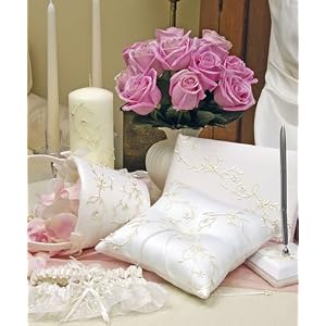 Wedding Guestbook, Ring Pillow, Garter & More: Sparkling Entwined Collection