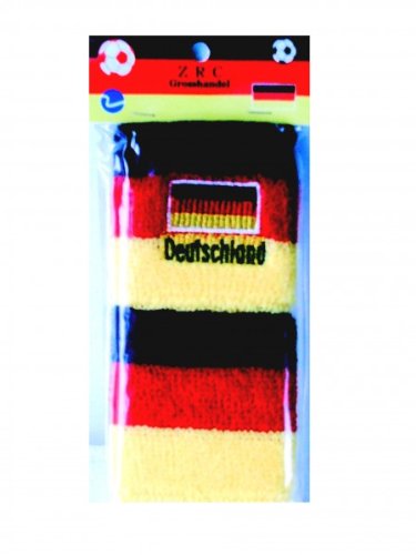 Schweißbänder, Schweißband, mit Deutschlanddruck, EM 2012, gelb, rot, schwarz, 1 Packung=2 Stück, Fanartikel