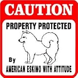 CAUTION: AMERICAN ESKIMO dog pet sign