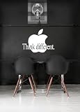 Apple Think Different Large Decal Great for Wall Art Peel & Stick. White