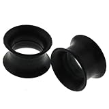 Black Flexible Silicone Flesh Tunnel Plugs - 7/16