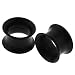 Black Flexible Silicone Flesh Tunnel Plugs - 0G - Sold as a Pair