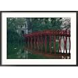 Huc Bridge Reflected in Still Waters of Hoan Kiem Lake, Hanoi, Vietnam Framed Photographic Poster Print by Anders Blomqvist, 35x25