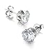 Jstyle Stainless Steel Womens Mens Cubic Zirconia Stud Earrings Pierced 6 Pairs