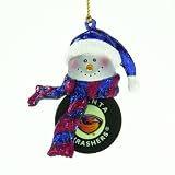 Pack of 4 NHL Atlanta Thrashers Hockey Puck Snowman Christmas Ornaments 2.75"
