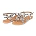 DREAM PAIRS SANDALIA Women's New Splatter Paint Strappy Gladiator Thong Flat Fashion Summer Sandals