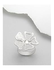 Flower Ring In 92.5 Sterling Silver