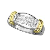 Gold Plated Sterling Silver 1/2 ct. Square Shaped Cubic Zirconia Ring
