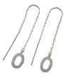14k White Gold Diamond Thread Earrings
