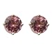 14k Yellow Gold 5mm Round Pink Tourmaline Stud Earrings