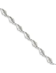 Genuine .925 Sterling Silver Diamond Fancy Bracelet 6.9 Grams . 100% Satisfaction Guaranteed.