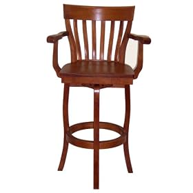 Click here to buy Capri 29" Swivel Stool with Arms - Mahogany .