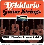 D'Addario EJ15 Phosphor Bronze Extra Light Acoustic Strings, 3-Pack
