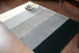 Review Homescapes  / Graduated Stripes - Black - 120x180cm 4'x6' - 100% Wool Hand Tufted Rug (HOMESCAPES Brand) Normally Delivered Next Working Day with No Extra Cost