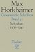 Max Horkheimer �Max Horkheimer. Gesammelte Schriften - Taschenbuch-Ausgabe: Gesammelte Schriften IV. Schriften 1936 - 1941.: BD 4�