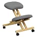 Mobile Wooden Ergonomic Kneeling Chair in Gray Fabric [WL-SB-101-GG]