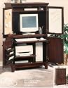 Coffee-finish Computer Armoire