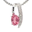 14K White Gold Pink Sapphire and Diamond Pendant