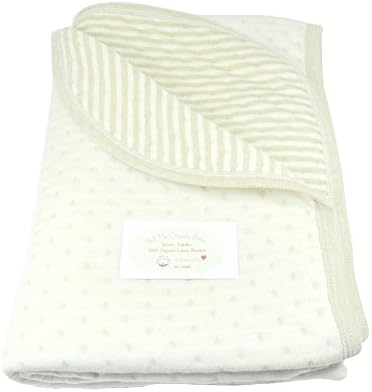 Silli Me Organic Cotton Creamy White Baby Infant Receiving - Crib/Toddler Bed Blanket
