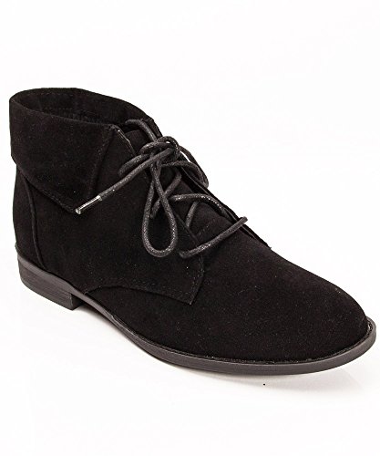 Women's Vegan Suede Lace Up Ankle Booties