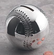 Silverplated Baseball Bank - Baby Gift