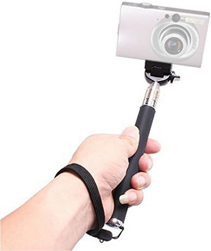 Selfie Stick. Camera Stick. Compatible with all iPhone, Samsung &amp; Android smartphones. Use as Monopod for camera. Connects to headphone jack. Get your EASY Selfie Stick Now! BLACK w/ Flat Phone Stand