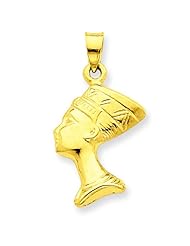14K Gold 3D Queen Nefertiti Charm Eygptian Pendant