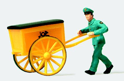 Best Price POST OFFICIAL WITH CART - PREISER HO SCALE MODEL TRAIN FIGURES 28083