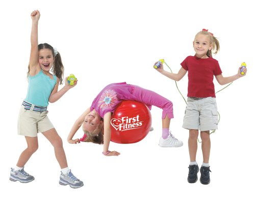 First Fitness Lil' Rookie Exercise Set (18-Inch Exercise Ball, Digi Jump Rope, Stopwatch)