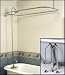 Complete Chrome Add-on Shower Combo Set for Clawfoot Tub - Faucet, Riser, Shower Rod, Drain, Lines