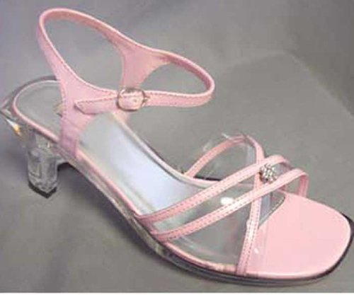 Fairytale Princess Pink Clear Heel Sandals w Rhinestones 5 Toddler