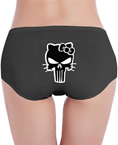 Zhusi Women's Kitty Punisher Skull Cotton Panty