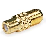 Monoprice 104131 RCA Female to F Female Adaptor, Gold Plated