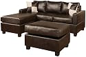 Furniture online: Bobkona Jr. Soft-Touch Reversible Bonded Leather Match 3-Piece Sectional Sofa Set, Espresso