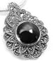Sterling Silver Marcasite and Black ONYX Slide Pendant