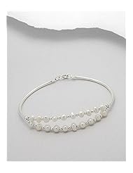 White (Natural) Fresh Water Pearls Bracelet In 92.5 Sterling Silver