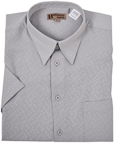 Boccaccio Men's Microlon Peach Skin Shirt with Fermata Blind Embossing Light Green X-Large
